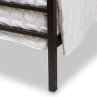 Baxton Studio Eleanor Vintage Industrial Black Finished Metal Canopy Queen Bed