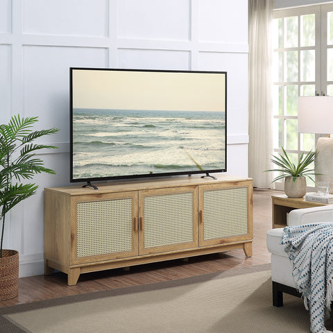 Manhattan Comfort Sheridan Mid-Century Modern 63" TV Stand in Natural