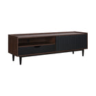 Manhattan Comfort Duane Mid-Century Modern 59" Fluted TV Stand in Black