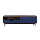 Manhattan Comfort Duane Mid-Century Modern 59" Fluted TV Stand in Navy Blue