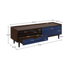 Manhattan Comfort Duane Mid-Century Modern 59" Fluted TV Stand in Navy Blue