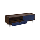 Manhattan Comfort Duane Mid-Century Modern 59" Fluted TV Stand in Navy Blue