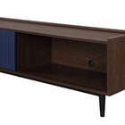 Manhattan Comfort Duane Mid-Century Modern 59" Fluted TV Stand in Navy Blue