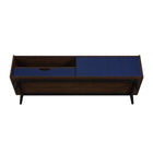 Manhattan Comfort Duane Mid-Century Modern 59" Fluted TV Stand in Navy Blue
