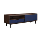 Manhattan Comfort Duane Mid-Century Modern 59" Fluted TV Stand in Navy Blue