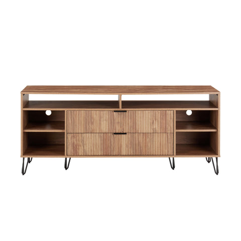 Manhattan Comfort Dumbo Modern 63" Fluted TV Stand in Golden Brown