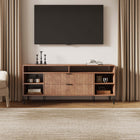 Manhattan Comfort Dumbo Modern 63" Fluted TV Stand in Golden Brown