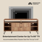 Manhattan Comfort Dumbo Modern 63" Fluted TV Stand in Golden Brown