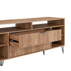 Manhattan Comfort Dumbo Modern 63" Fluted TV Stand in Golden Brown