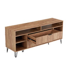 Manhattan Comfort Dumbo Modern 63" Fluted TV Stand in Golden Brown