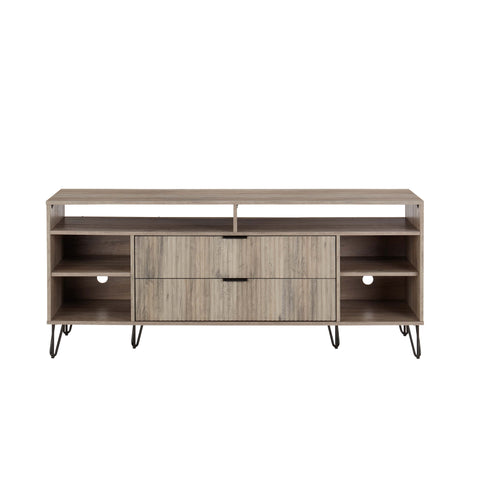 Manhattan Comfort Dumbo Modern 63" Fluted TV Stand in Rustic Gray