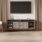 Manhattan Comfort Dumbo Modern 63" Fluted TV Stand in Rustic Gray