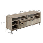 Manhattan Comfort Dumbo Modern 63" Fluted TV Stand in Rustic Gray
