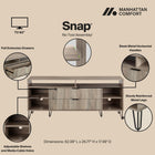 Manhattan Comfort Dumbo Modern 63" Fluted TV Stand in Rustic Gray