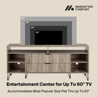 Manhattan Comfort Dumbo Modern 63" Fluted TV Stand in Rustic Gray