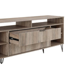 Manhattan Comfort Dumbo Modern 63" Fluted TV Stand in Rustic Gray