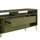 Manhattan Comfort Dumbo Modern 63" Fluted TV Stand in Olive Green