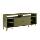 Manhattan Comfort Dumbo Modern 63" Fluted TV Stand in Olive Green