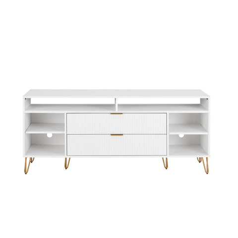 Manhattan Comfort Dumbo Modern 63" Fluted TV Stand in White