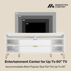 Manhattan Comfort Dumbo Modern 63" Fluted TV Stand in White