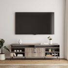 Manhattan Comfort Dumbo Modern 85" Fluted TV Stand in Rustic Gray