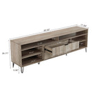 Manhattan Comfort Dumbo Modern 85" Fluted TV Stand in Rustic Gray