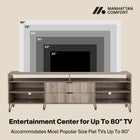 Manhattan Comfort Dumbo Modern 85" Fluted TV Stand in Rustic Gray
