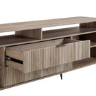 Manhattan Comfort Dumbo Modern 85" Fluted TV Stand in Rustic Gray