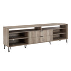 Manhattan Comfort Dumbo Modern 85" Fluted TV Stand in Rustic Gray