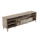 Manhattan Comfort Dumbo Modern 85" Fluted TV Stand in Rustic Gray