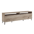 Manhattan Comfort Dumbo Modern 85" Fluted TV Stand in Rustic Gray