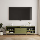 Manhattan Comfort Dumbo Modern 85" Fluted TV Stand in Olive Green