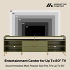 Manhattan Comfort Dumbo Modern 85" Fluted TV Stand in Olive Green
