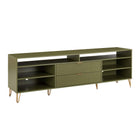 Manhattan Comfort Dumbo Modern 85" Fluted TV Stand in Olive Green