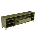 Manhattan Comfort Dumbo Modern 85" Fluted TV Stand in Olive Green