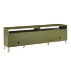 Manhattan Comfort Dumbo Modern 85" Fluted TV Stand in Olive Green