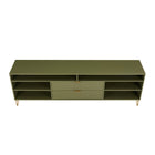 Manhattan Comfort Dumbo Modern 85" Fluted TV Stand in Olive Green