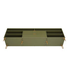 Manhattan Comfort Dumbo Modern 85" Fluted TV Stand in Olive Green