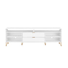 Manhattan Comfort Dumbo Modern 85" Fluted TV Stand in White