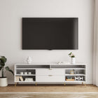 Manhattan Comfort Dumbo Modern 85" Fluted TV Stand in White