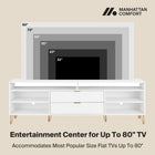 Manhattan Comfort Dumbo Modern 85" Fluted TV Stand in White