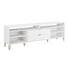 Manhattan Comfort Dumbo Modern 85" Fluted TV Stand in White