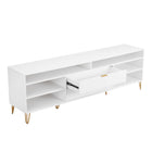 Manhattan Comfort Dumbo Modern 85" Fluted TV Stand in White
