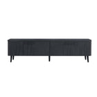Manhattan Comfort Jodie Mid-Century Modern 69" Fluted TV Stand in Charcoal Gray