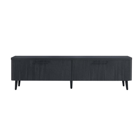 Manhattan Comfort Jodie Mid-Century Modern 69" Fluted TV Stand in Charcoal Gray