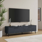 Manhattan Comfort Jodie Mid-Century Modern 69" Fluted TV Stand in Charcoal Gray