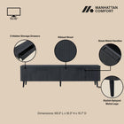 Manhattan Comfort Jodie Mid-Century Modern 69" Fluted TV Stand in Charcoal Gray