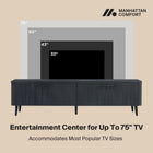 Manhattan Comfort Jodie Mid-Century Modern 69" Fluted TV Stand in Charcoal Gray