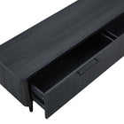 Manhattan Comfort Jodie Mid-Century Modern 69" Fluted TV Stand in Charcoal Gray