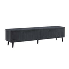 Manhattan Comfort Jodie Mid-Century Modern 69" Fluted TV Stand in Charcoal Gray